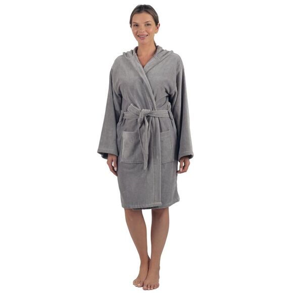 Alpine Swiss Stacy Women Hooded Bathrobe Cotton Terry Cloth Robe for Women Super - Picture 3 of 8
